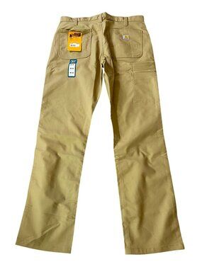 NWT Carhartt Rugged Flex Relaxed Fit Canvas Work Pants 36x34 Tan Durable